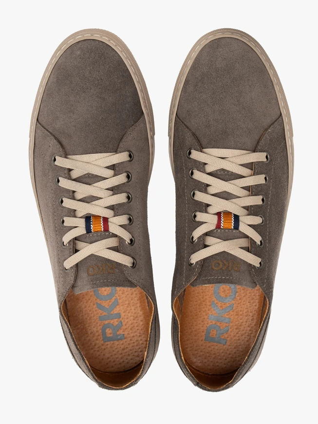 Graue Herren-Turnschuhe aus Veloursleder