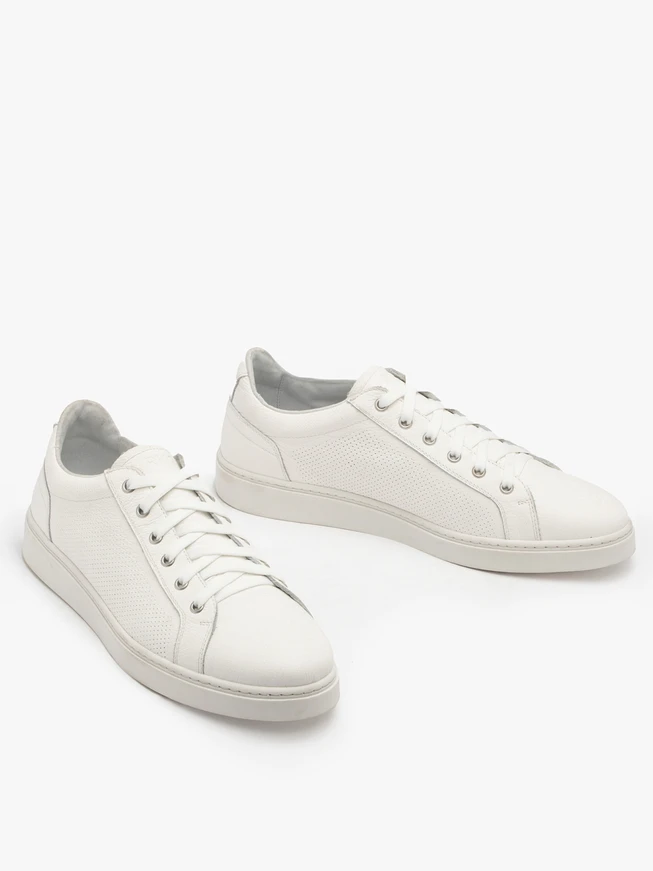 Weiße Herren-Halbschuhe im Sport-Stil