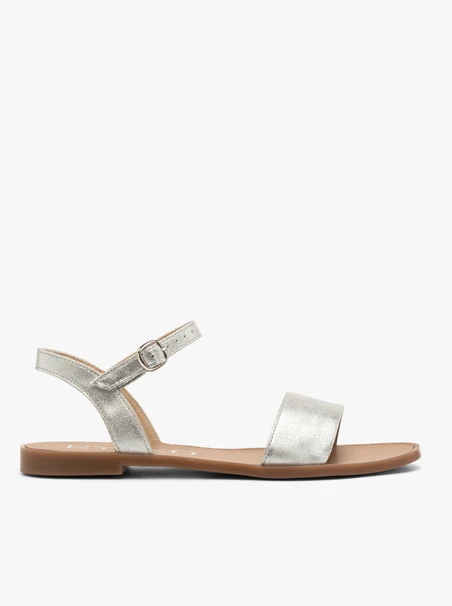 Flache Damen-Sandalen in Silber