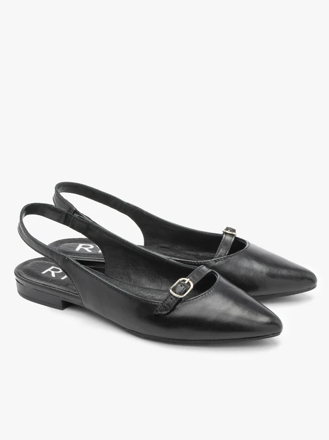 Schwarze Slingback-Ballerinas