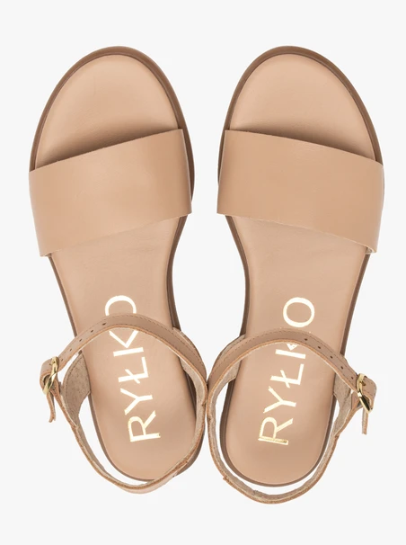 Flache Sandalen für Frauen in Beige