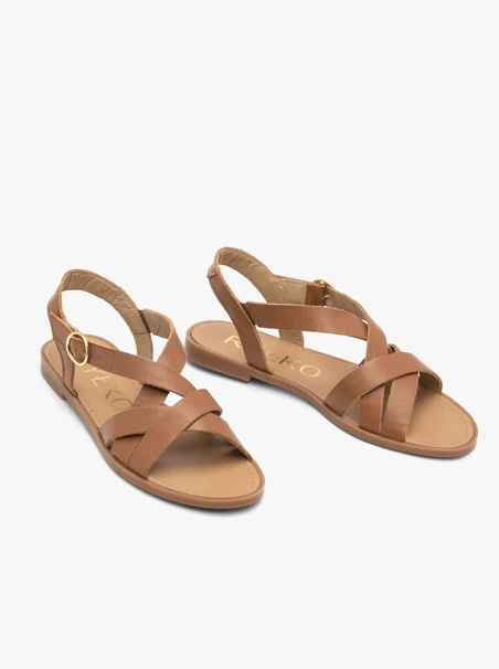 Hellbraune Damen-Sandalen
