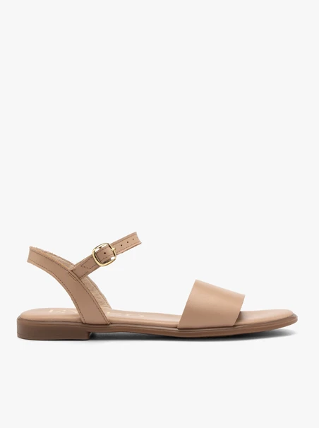 Flache Sandalen für Frauen in Beige