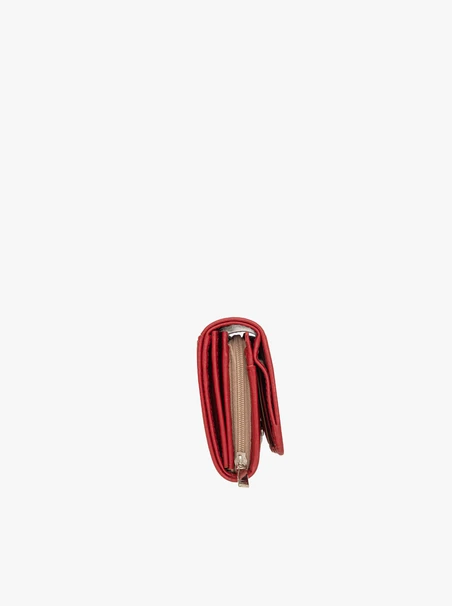Rote Brieftasche mit silbernen Details