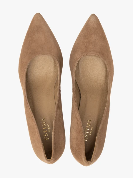 Dunkelbeige Damen-Stiletto-Pumps