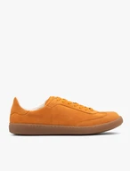 Orangefarbene Veloursleder-Sporthalbschuhe