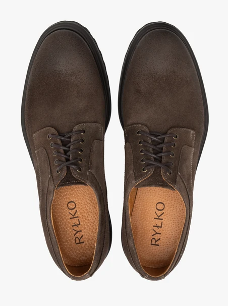 Braune Velours-Halbschuhe für Männer