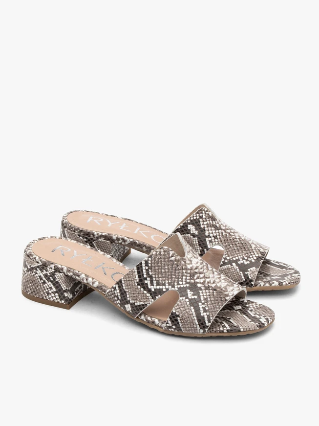 Damen-Flip-Flops mit Schlangenhautmuster und Cut-Outs