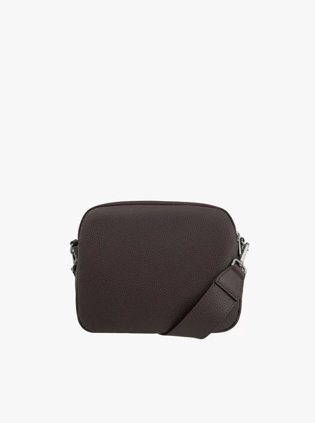 Kleine braune kombinierte Lederhandtasche