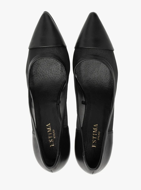 Schwarze Netz-Pumps für Frauen