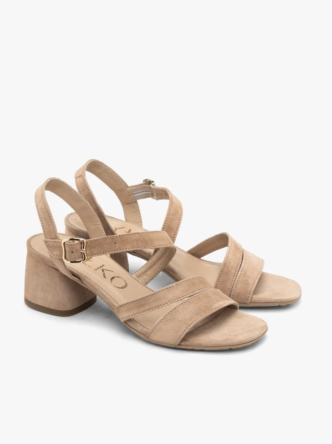Beige Damen-Keilsandalen