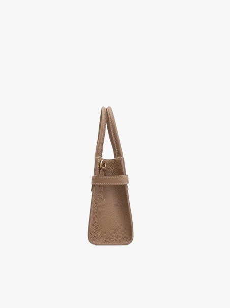 Beige Vollnarbenleder Handtasche