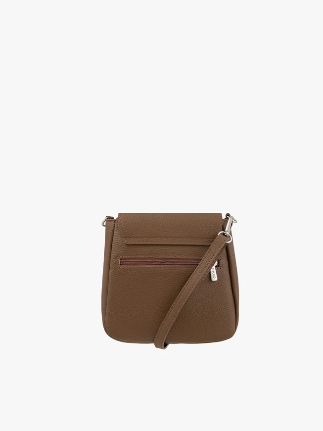 Kleine hellbraune Lederhandtasche