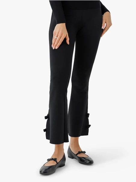 Schwarze Leder Riemchenballerinas