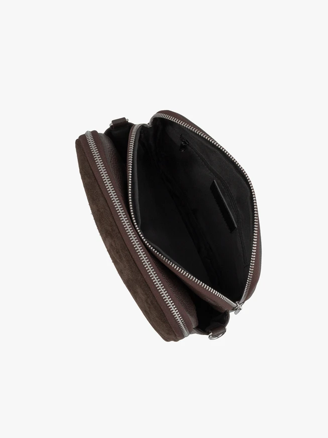 Kleine Handtasche aus braunem Bonded Leather
