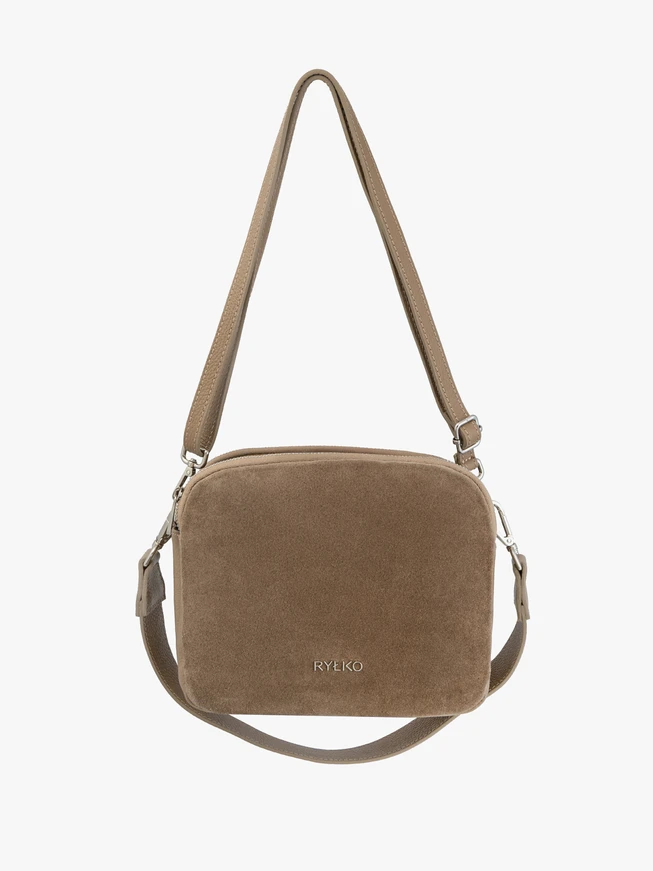 Beigefarbene kleine Tasche aus Bonded Leather