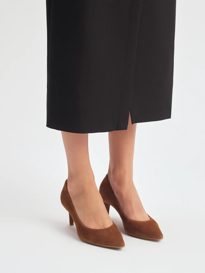 Hellbraune Damen-Stiletto-Pumps