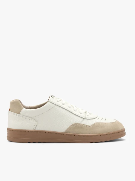 Cremefarbene und beigefarbene Herrenhalbschuhe mit hellem Grund