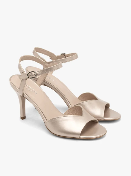 Stiletto-Sandalen aus Platin für Frauen