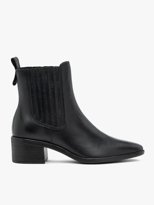 Schwarze Stiletto-Absätze aus Leder