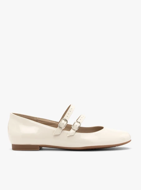 Lackierte Ballerinas mit zwei Riemen
