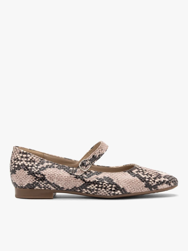 Ballerinas mit Tiermuster und Gürtel