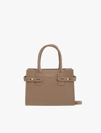 Beige Vollnarbenleder Handtasche
