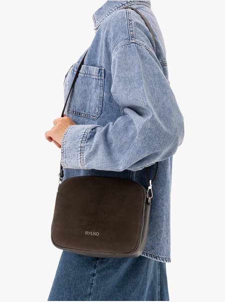 Kleine Handtasche aus braunem Bonded Leather