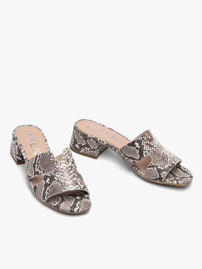 Damen-Flip-Flops mit Schlangenhautmuster und Cut-Outs