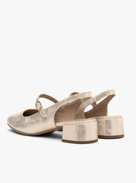 Pumps mit niedrigem Absatz aus Platin