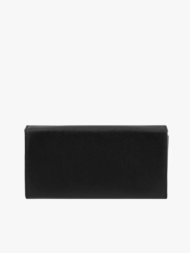 Schwarzes Portemonnaie aus Vollnarbenleder