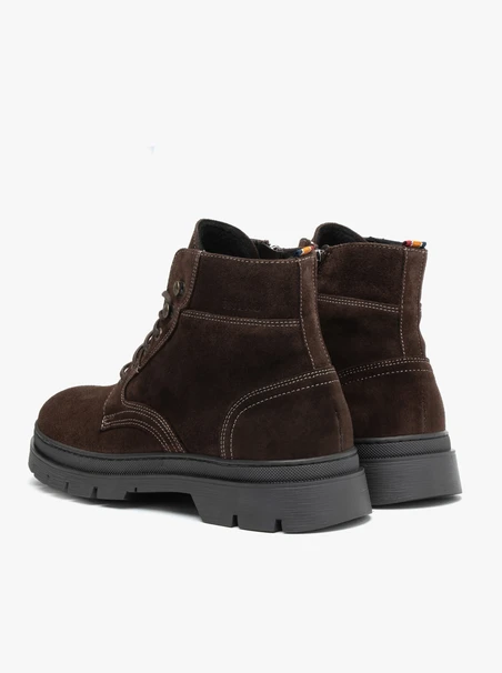Dunkelbraune Velourslederstiefel