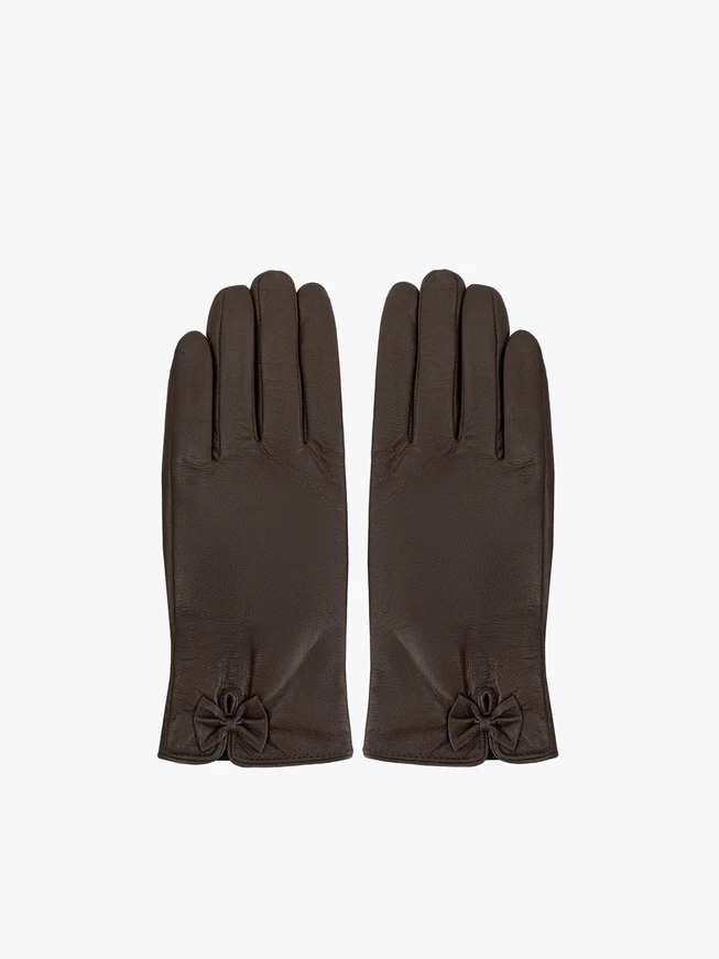 Braun genarbte Lederhandschuhe