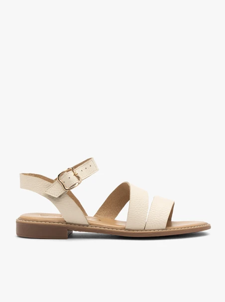 Cremefarbene Damen-Sandalen