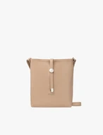 Beigefarbene Posttasche mit Zierschließe