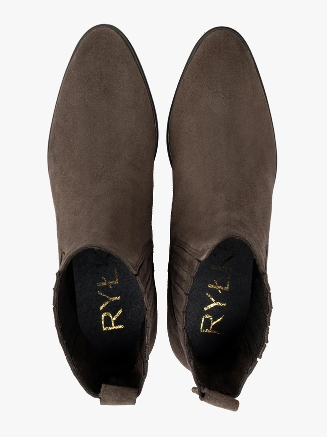 Stöckelschuhe aus grauem Veloursleder