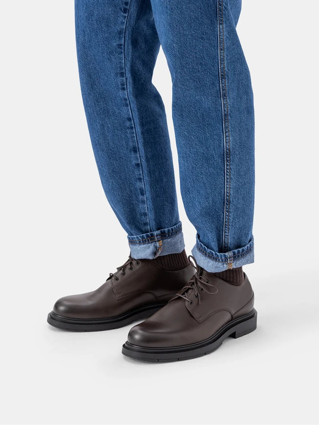 Braune Lederhalbschuhe