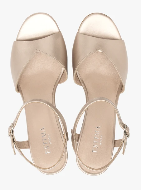 Stiletto-Sandalen aus Platin für Frauen