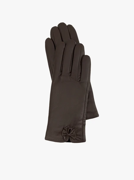 Braun genarbte Lederhandschuhe