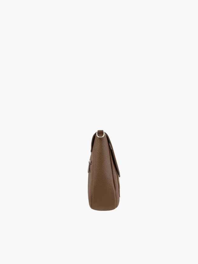 Kleine hellbraune Lederhandtasche
