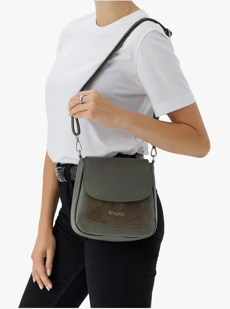 Kleine olivgrüne Handtasche