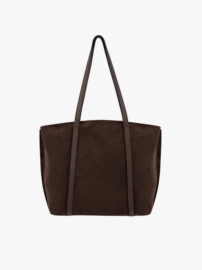 Dunkelbraune geräumige Shopper-Tasche für Frauen