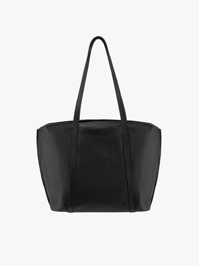 Schwarze geräumige Shopper-Tasche für Frauen
