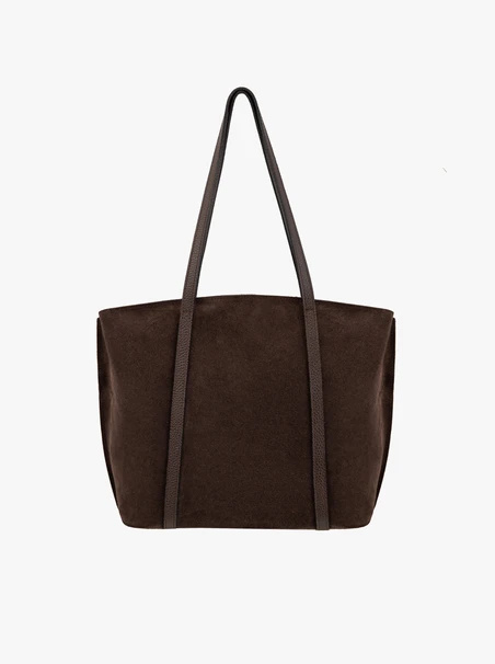 Dunkelbraune geräumige Shopper-Tasche für Frauen