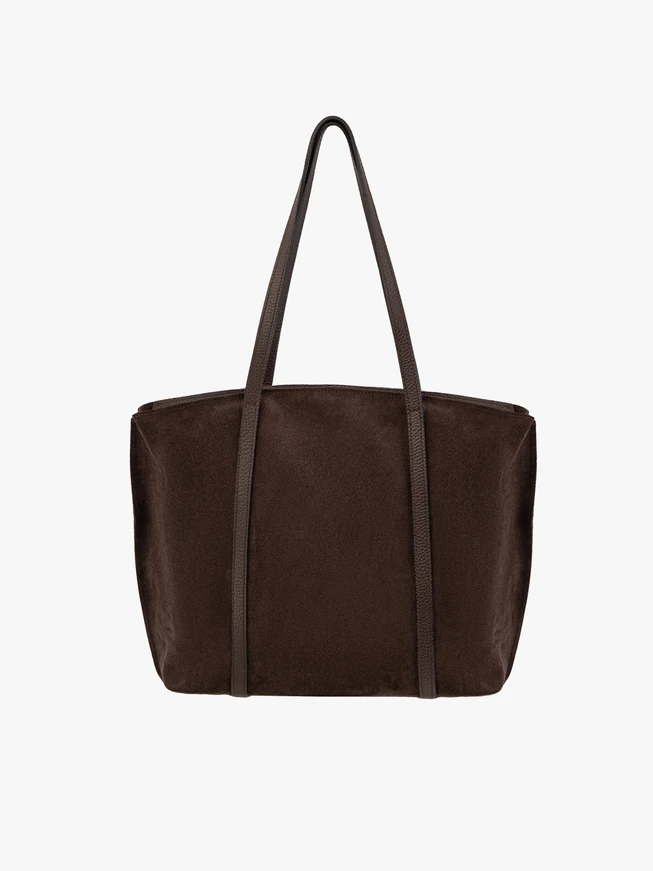 Dunkelbraune geräumige Shopper-Tasche für Frauen