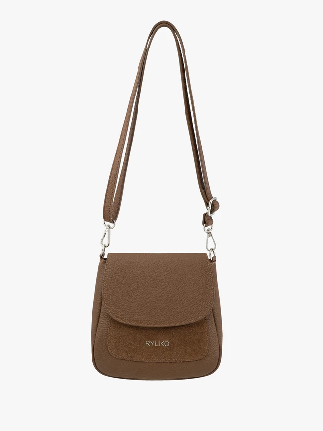 Kleine hellbraune Lederhandtasche