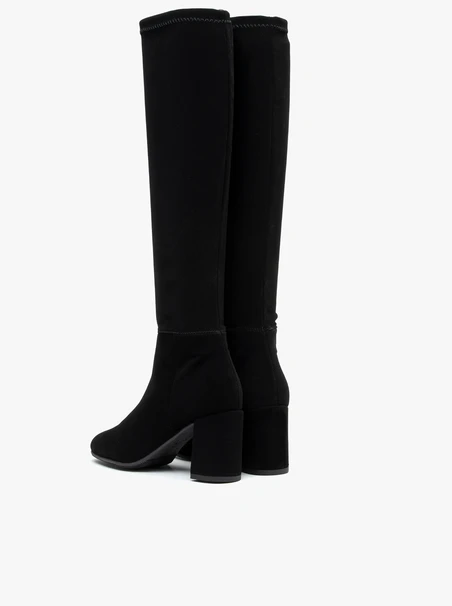 Schwarze Gummistiefel mit Absatz