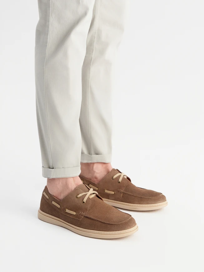 Beige Herren Schnürhalbschuhe