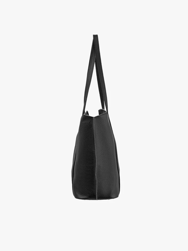 Schwarze geräumige Shopper-Tasche für Frauen