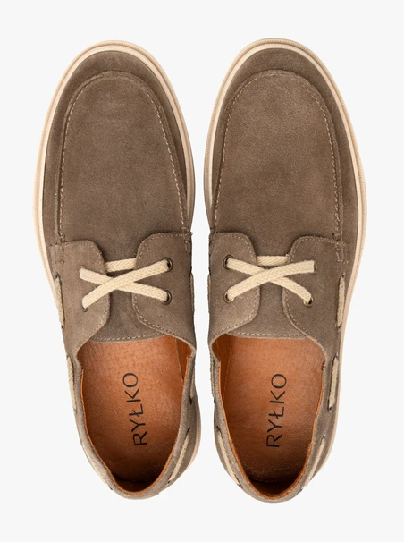 Beige Herren Schnürhalbschuhe